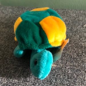 Beanie baby turtle by 24k company turtle green and yellow
